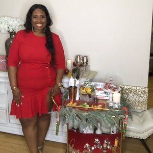 Plus size red dress